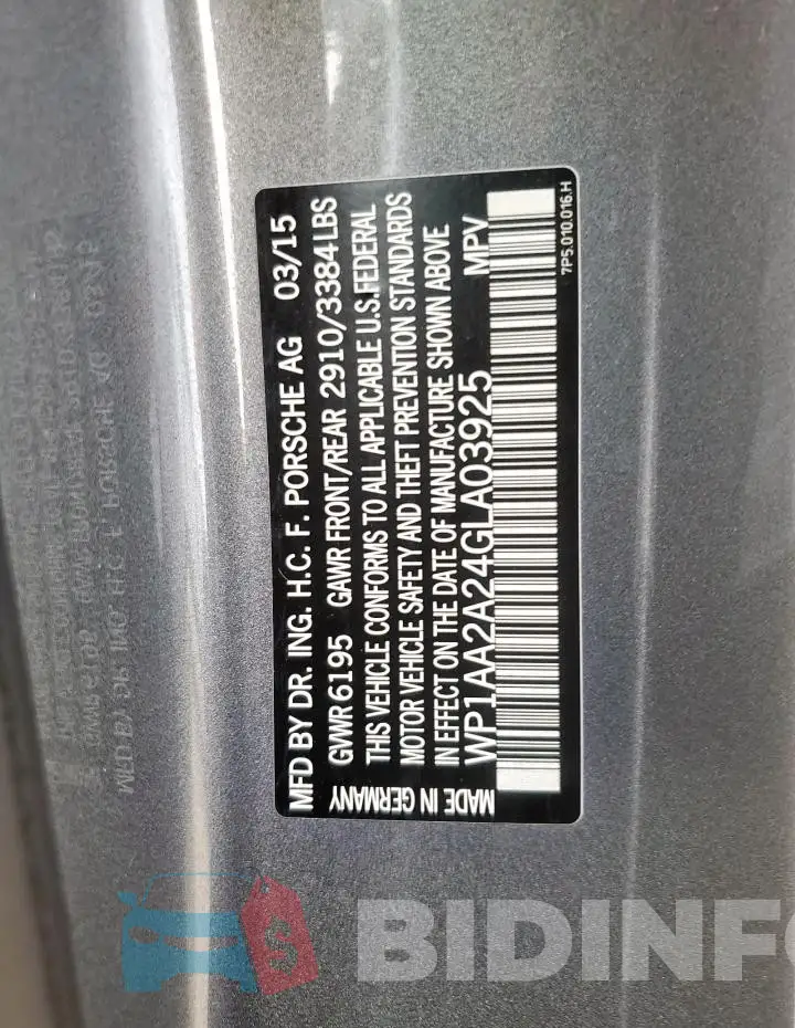 WP1AA2A24GLA03925 Photo# 13