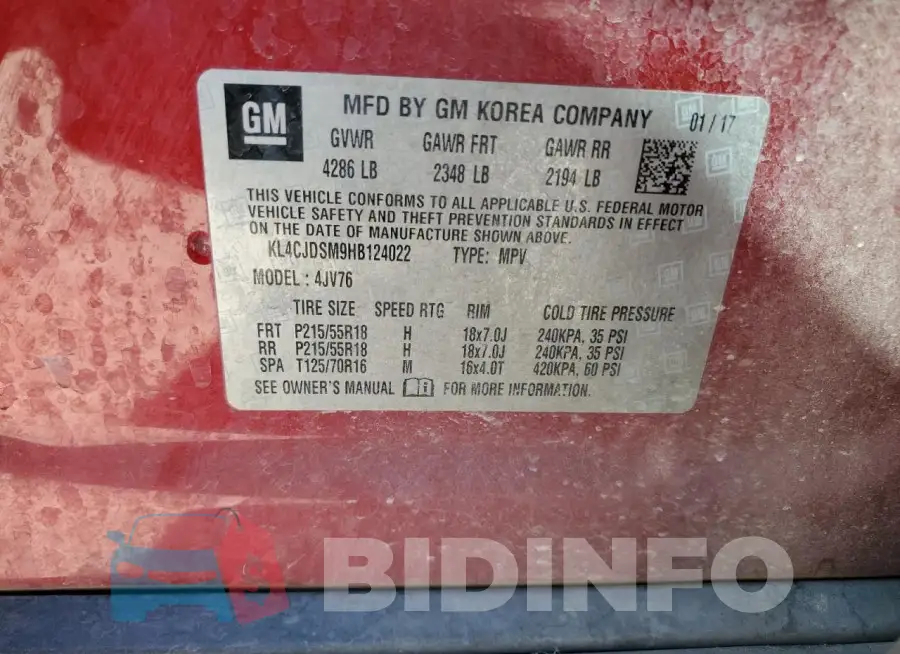 KL4CJDSM9HB124022 Photo# 13