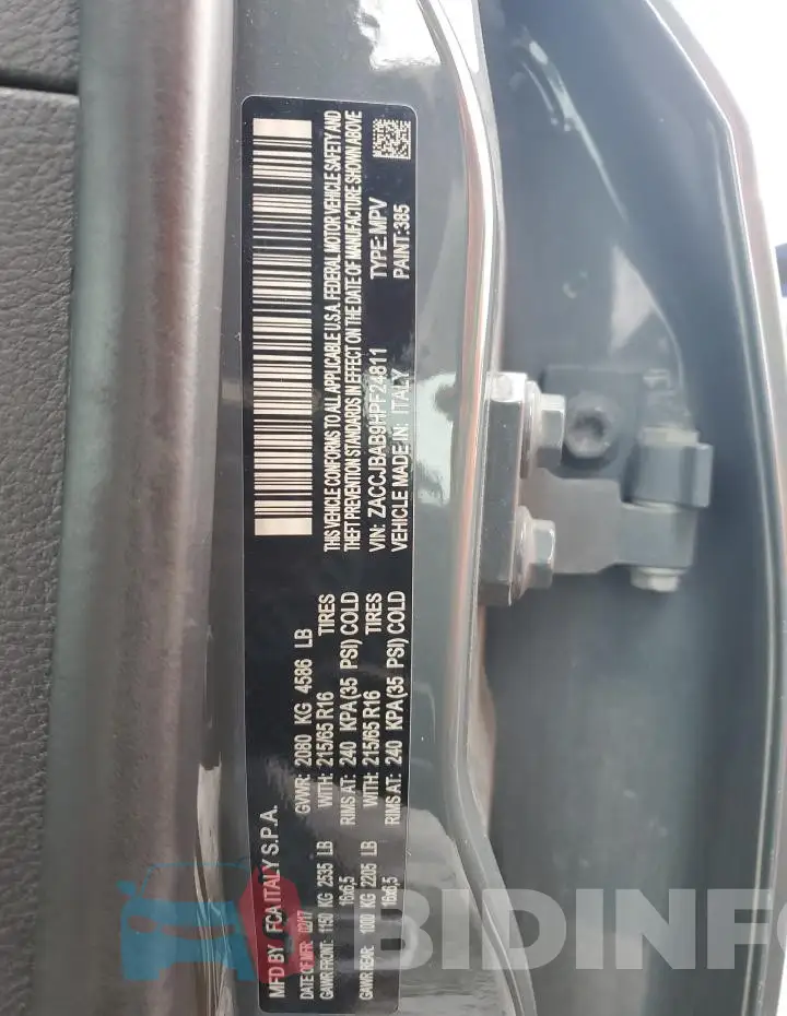 ZACCJBAB9HPF24811 Photo# 14