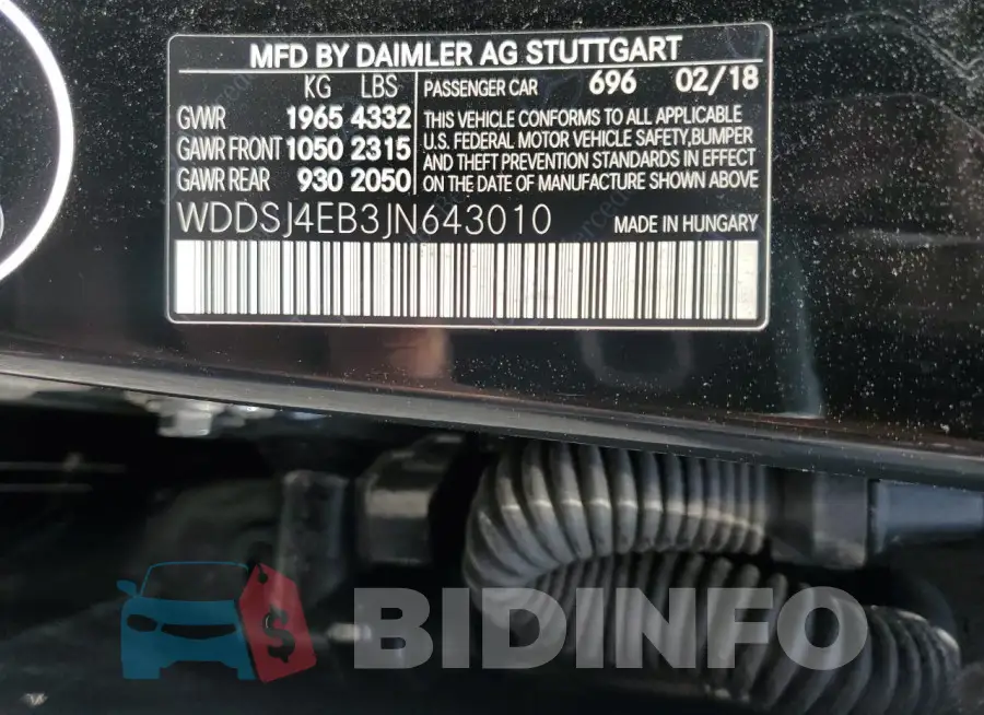 WDDSJ4EB3JN643010 Photo# 12