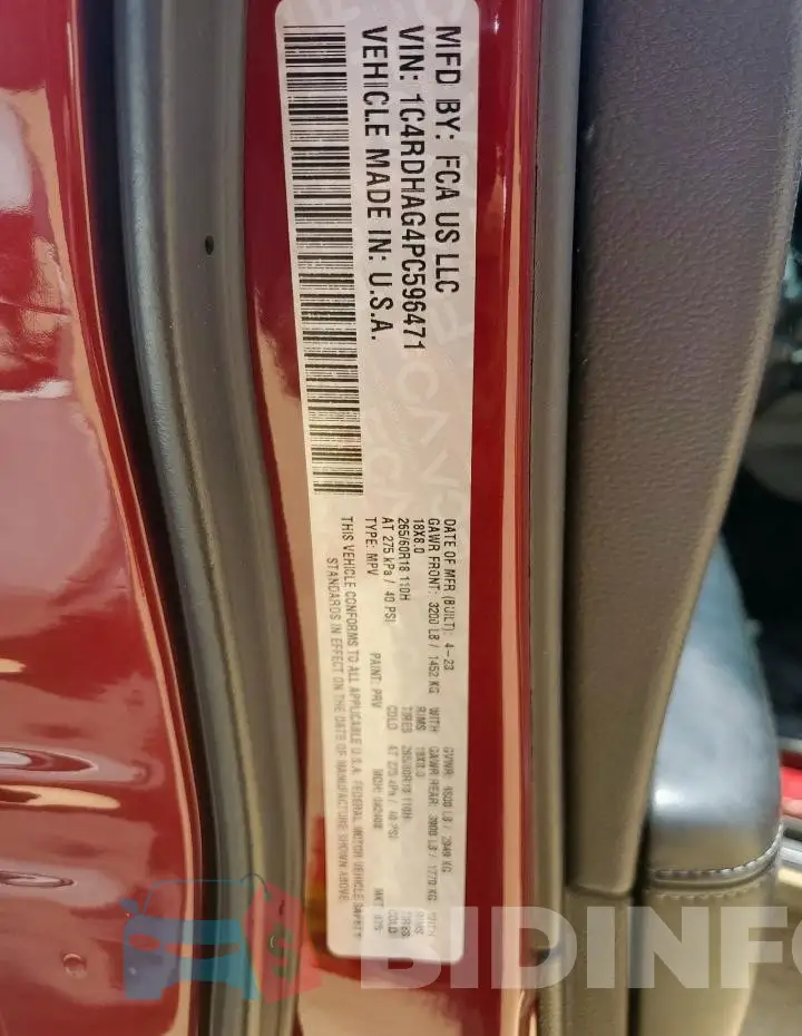1C4RDHAG4PC596471 Photo# 14