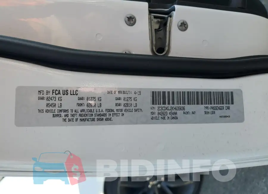 2C3CDXGJ2KH635636 Photo# 13