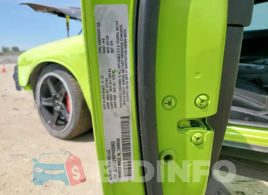 2C3CDZC95PH525663 Photo# 12
