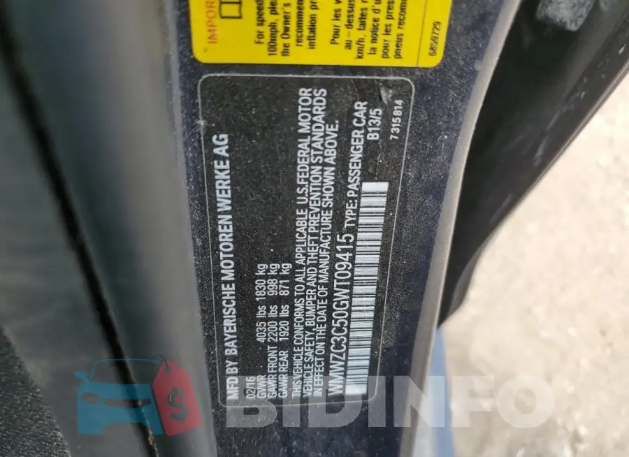 WMWZC3C50GWT09415 Photo# 12