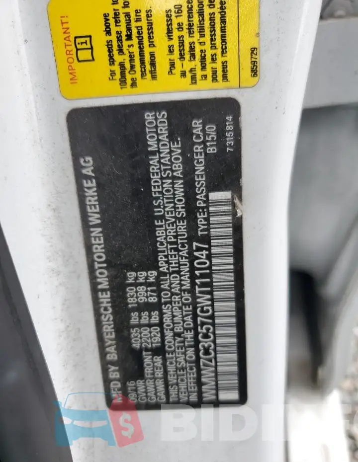 WMWZC3C57GWT11047 Photo# 12