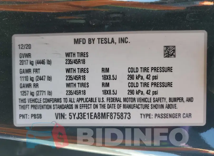 5YJ3E1EA8MF875873 Photo# 12