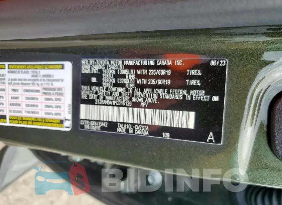 2T2BAMBA1PC016139 Photo# 12