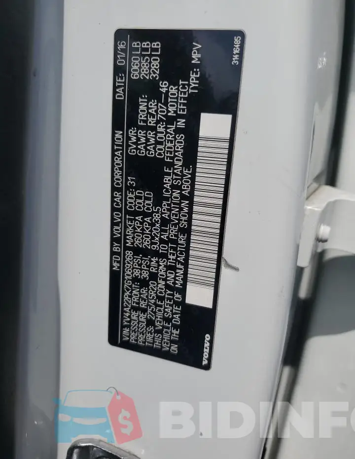 YV4A22PK7G1069268 Photo# 13