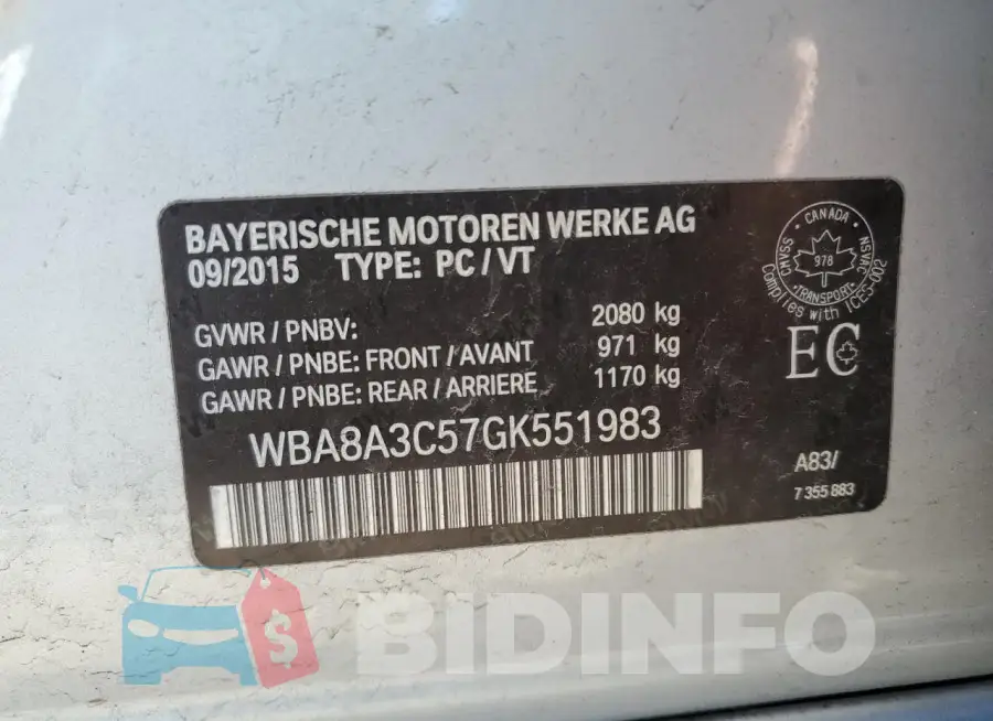 WBA8A3C57GK551983 Photo# 12