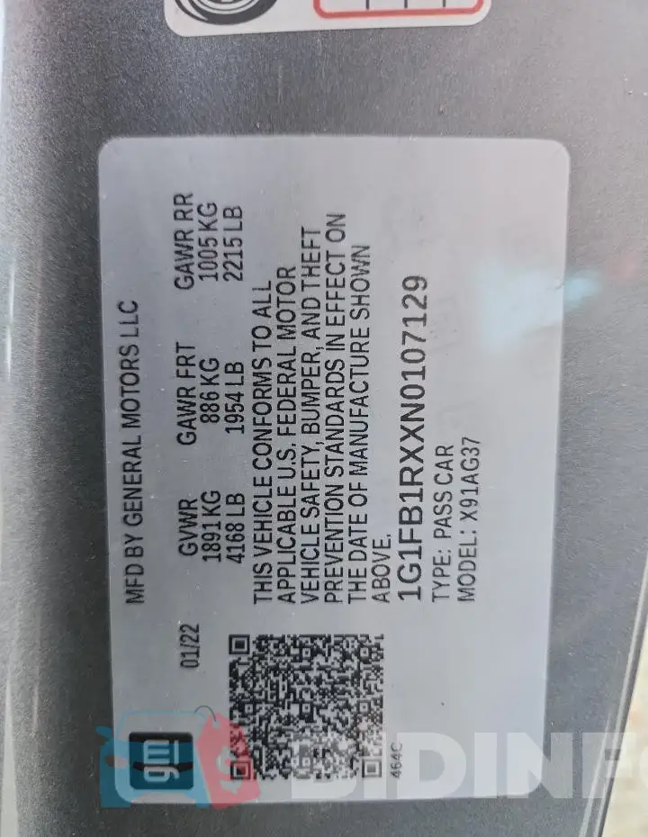1G1FB1RXXN0107129 Photo# 12