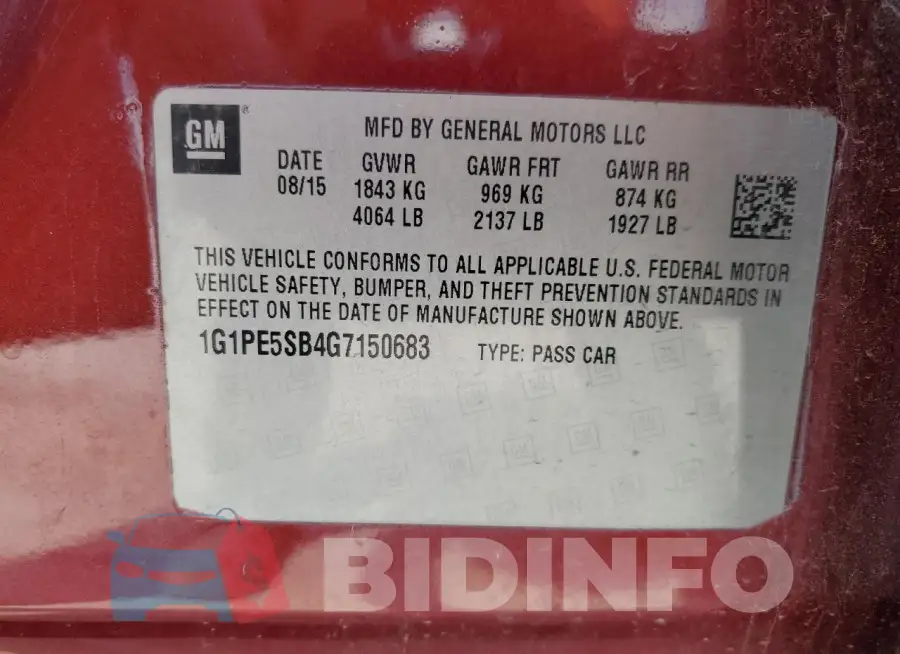 1G1PE5SB4G7150683 Photo# 12