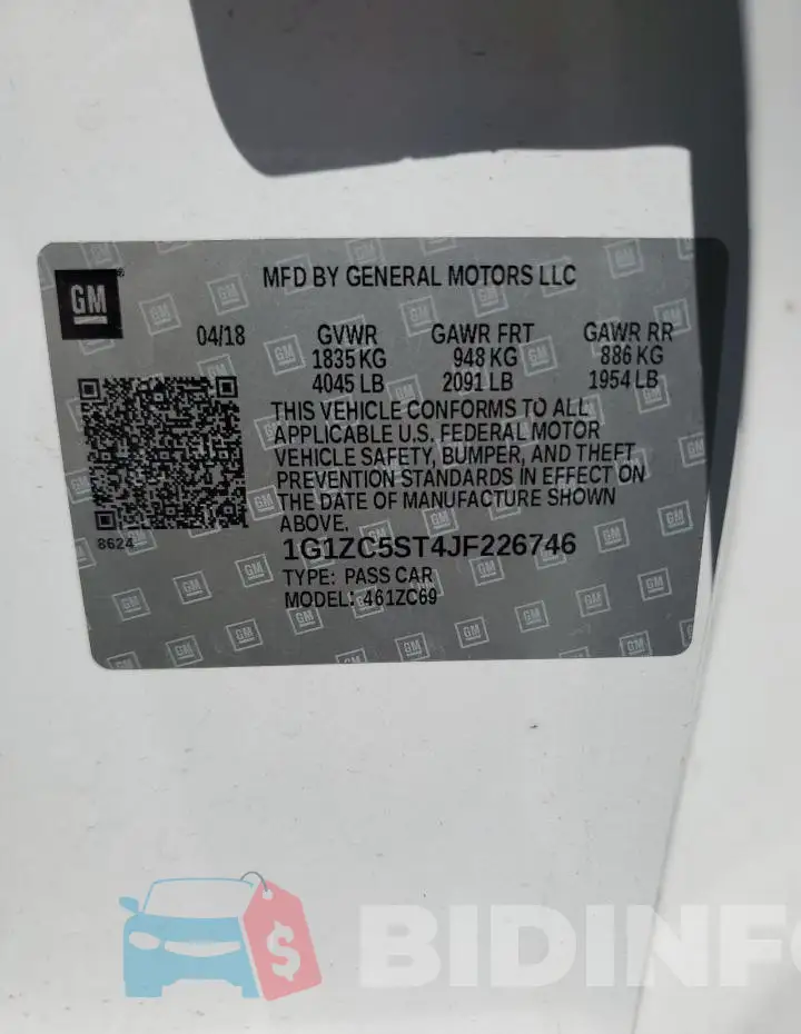 1G1ZC5ST4JF226746 Photo# 13