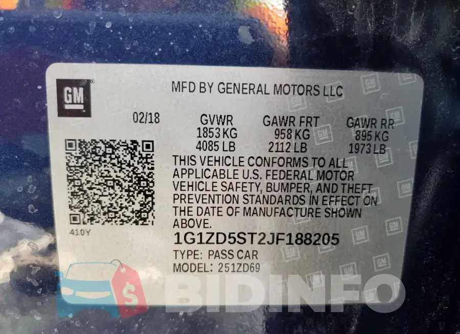 1G1ZD5ST2JF188205 Photo# 12