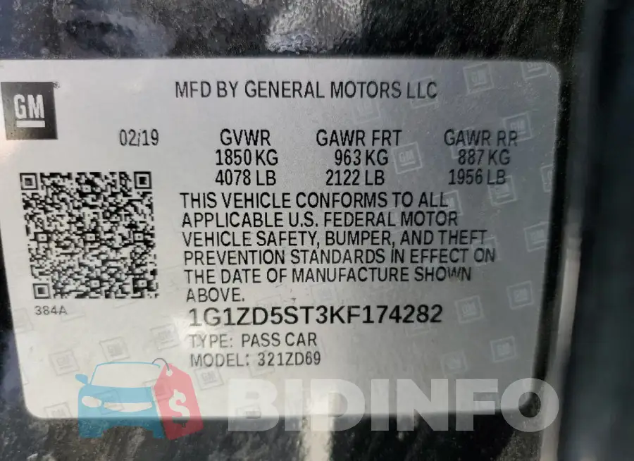 1G1ZD5ST3KF174282 Photo# 12