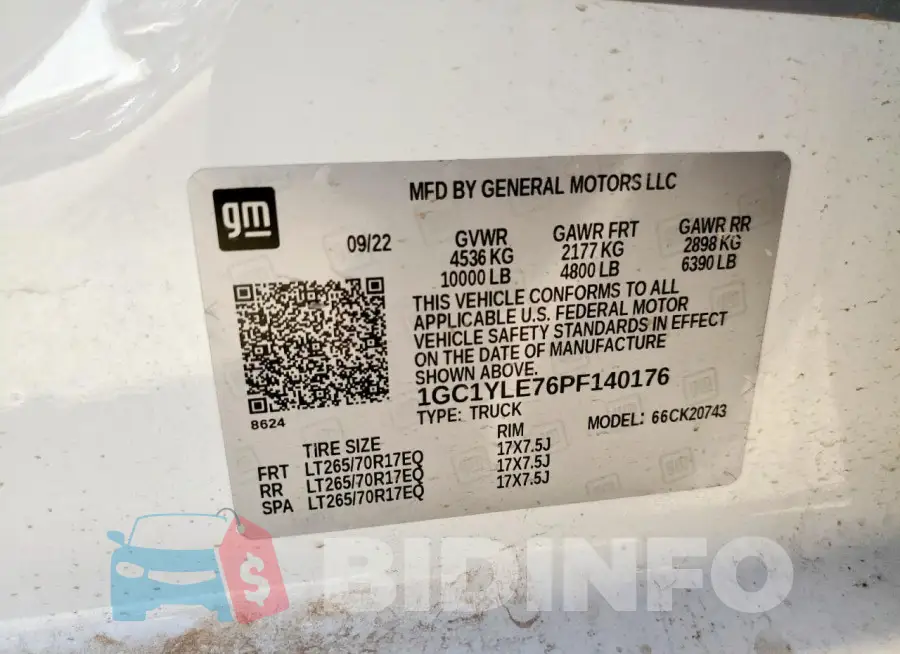 1GC1YLE76PF140176 Photo# 12