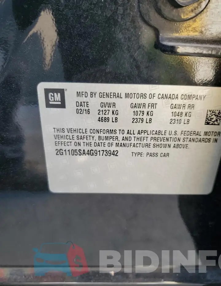 2G1105SA4G9173942 Photo# 12