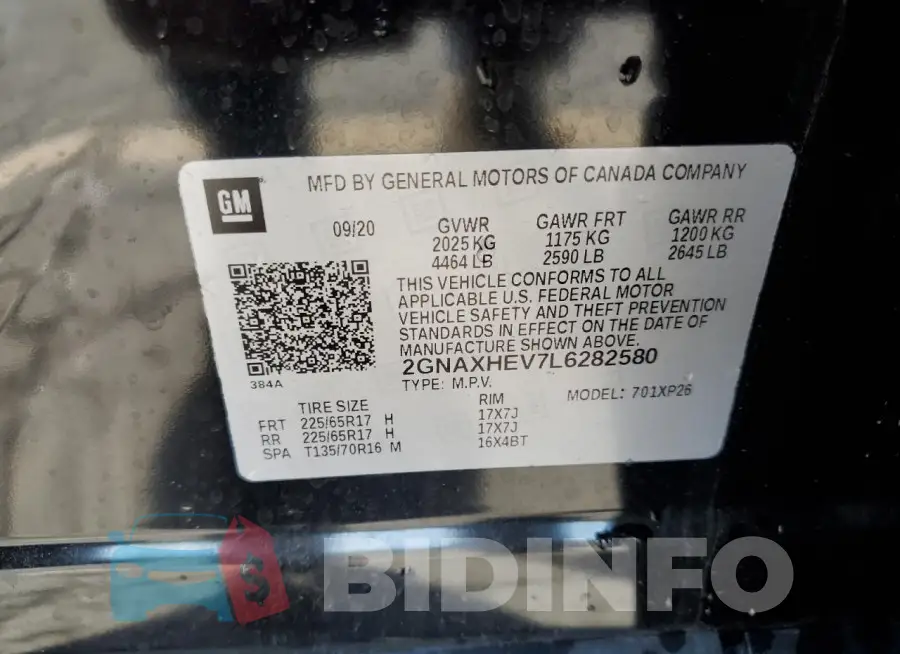2GNAXHEV7L6282580 Photo# 13