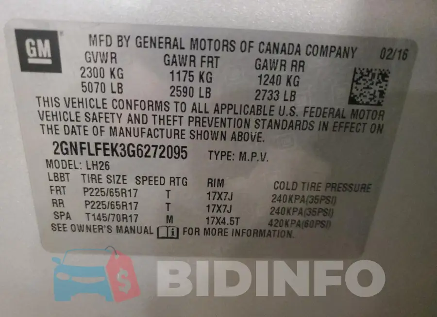 2GNFLFEK3G6272095 Photo# 13