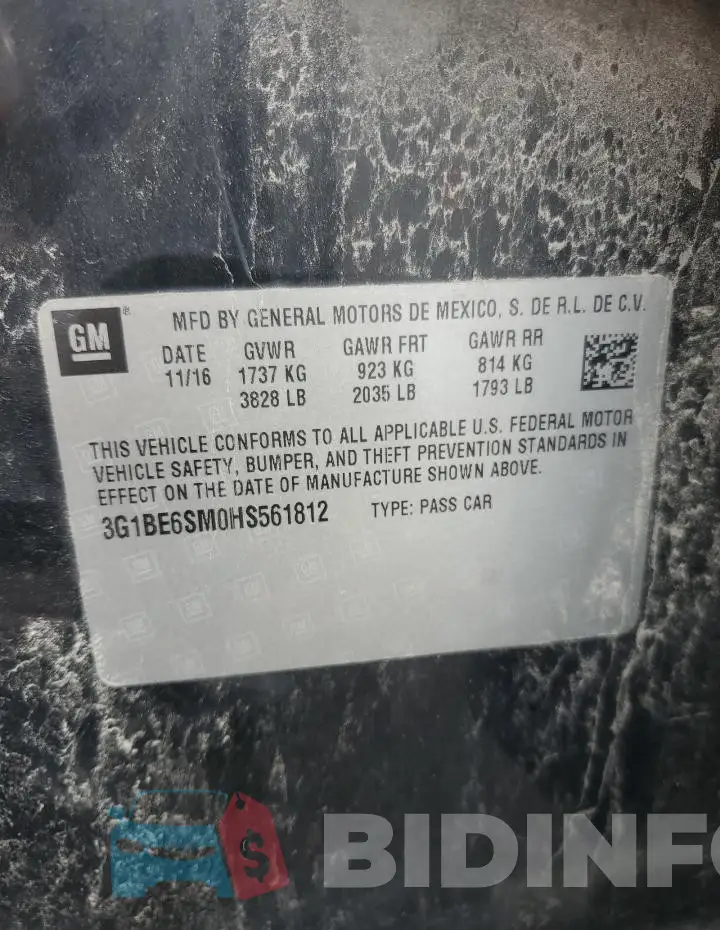 3G1BE6SM0HS561812 Photo# 12