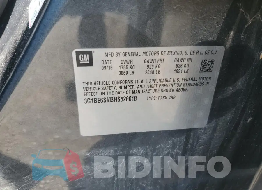 3G1BE6SM3HS526018 Photo# 12