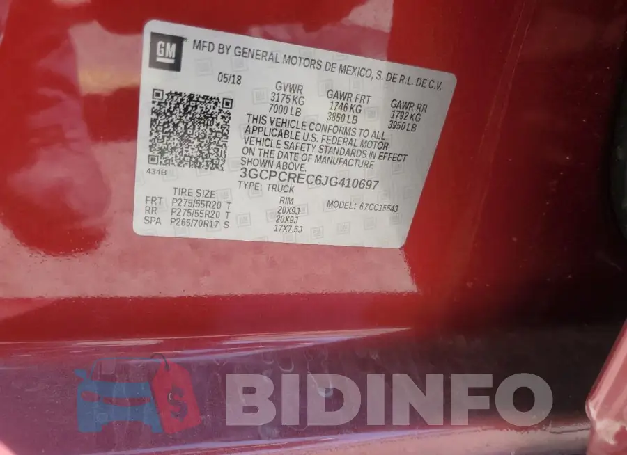 3GCPCREC6JG410697 Photo# 12