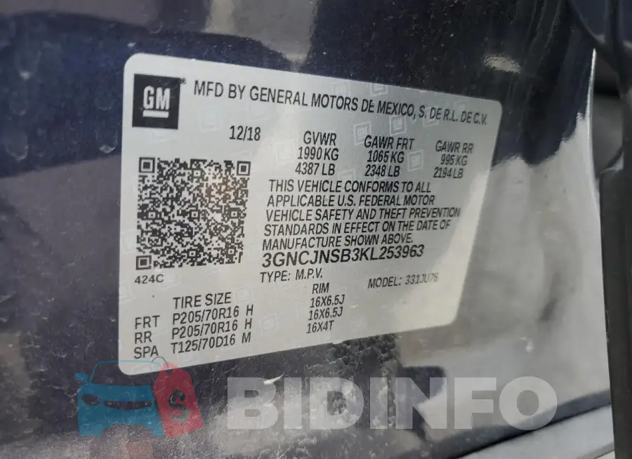 3GNCJNSB3KL253963 Photo# 13