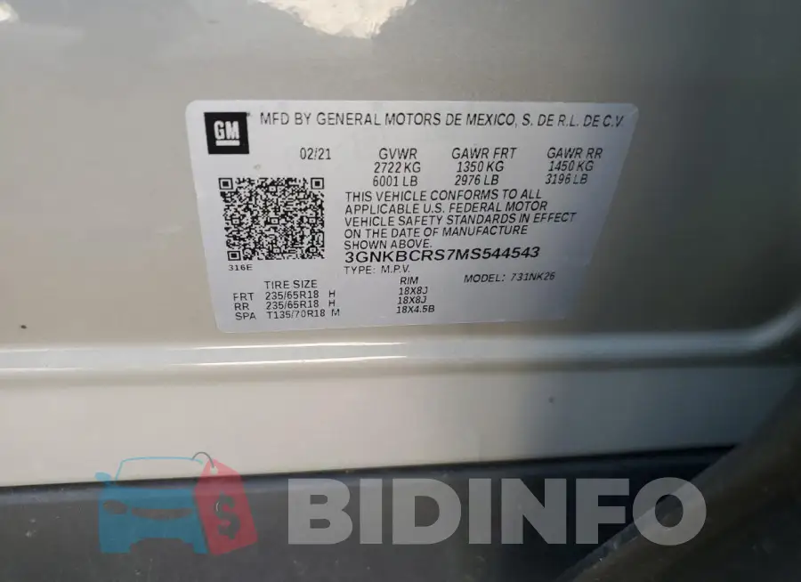 3GNKBCRS7MS544543 Photo# 14