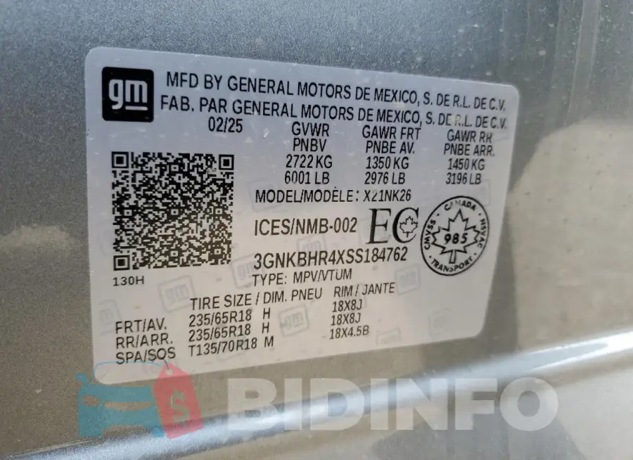 3GNKBHR4XSS184762 Photo# 13