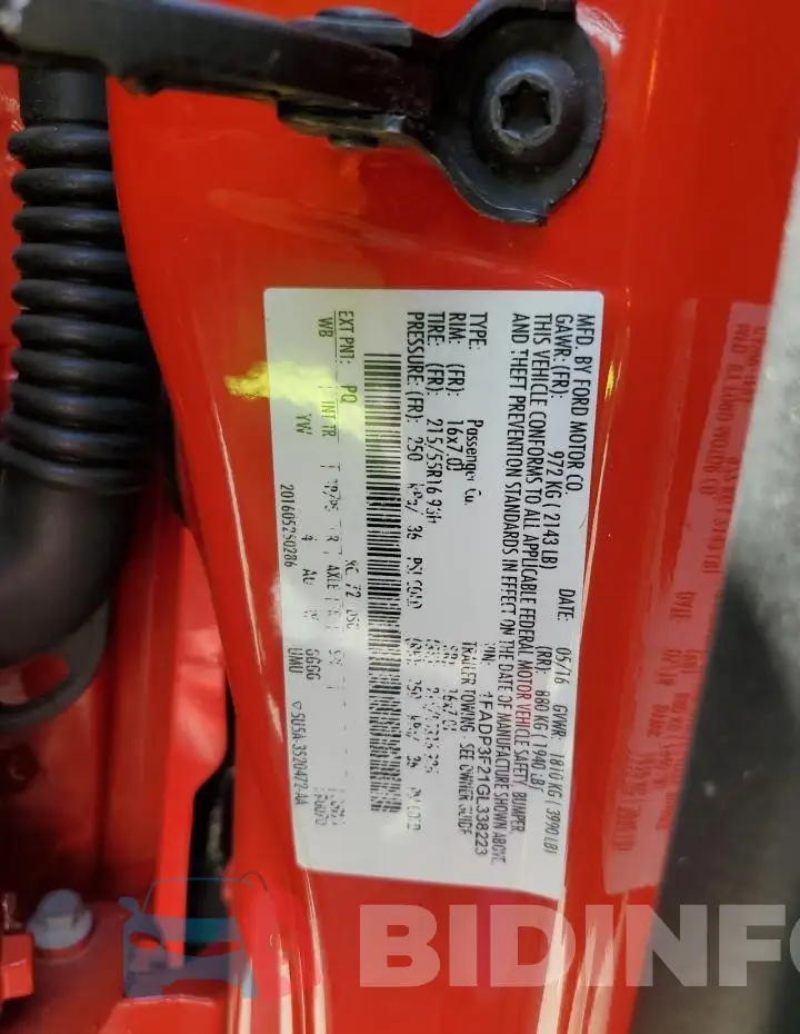 1FADP3F21GL338223 Photo# 13