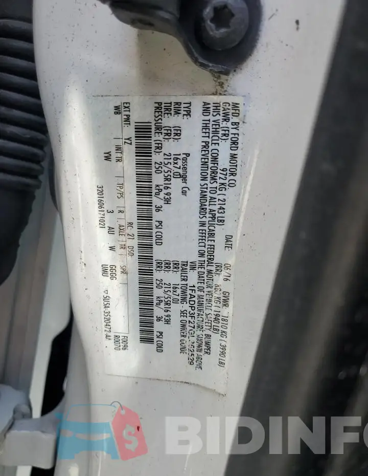 1FADP3F27GL352529 Photo# 12