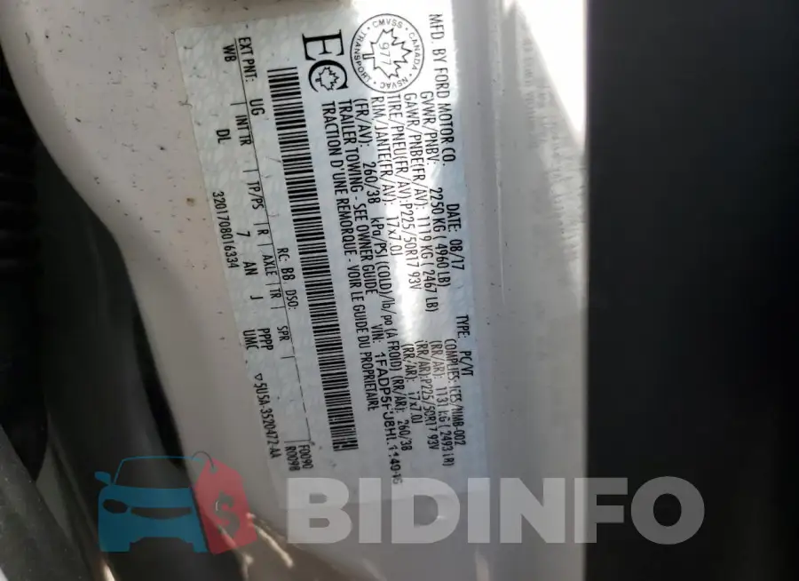 1FADP5FU8HL114946 Photo# 13