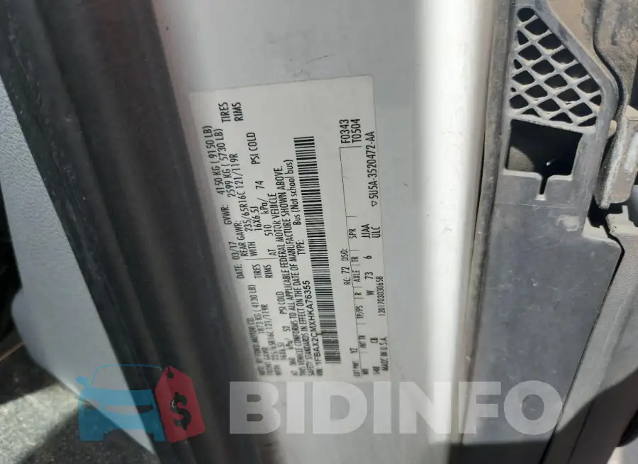 1FBAX2CMXHKA76355 Photo# 12
