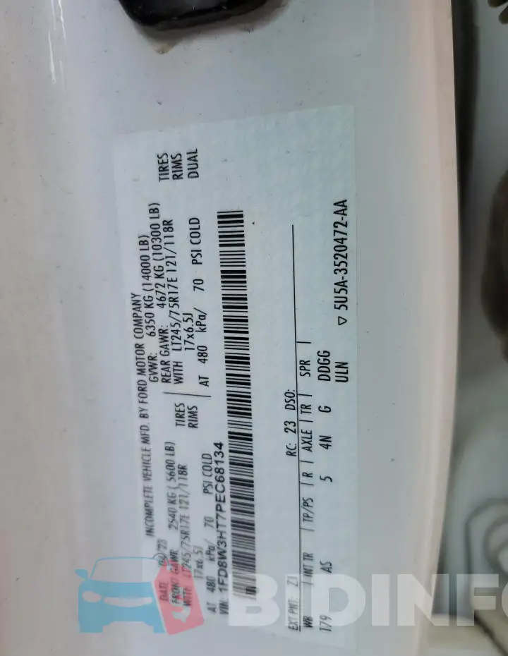 1FD8W3HT7PEC68134 Photo# 12