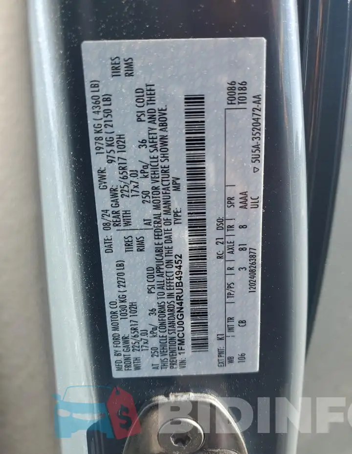 1FMCU0GN4RUB49452 Photo# 13