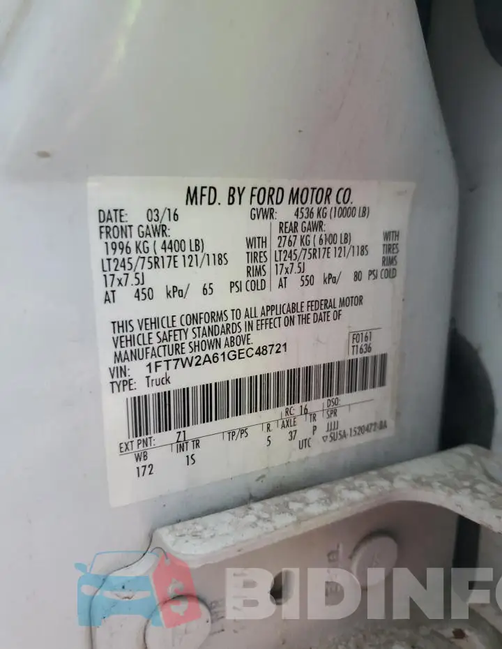 1FT7W2A61GEC48721 Photo# 12