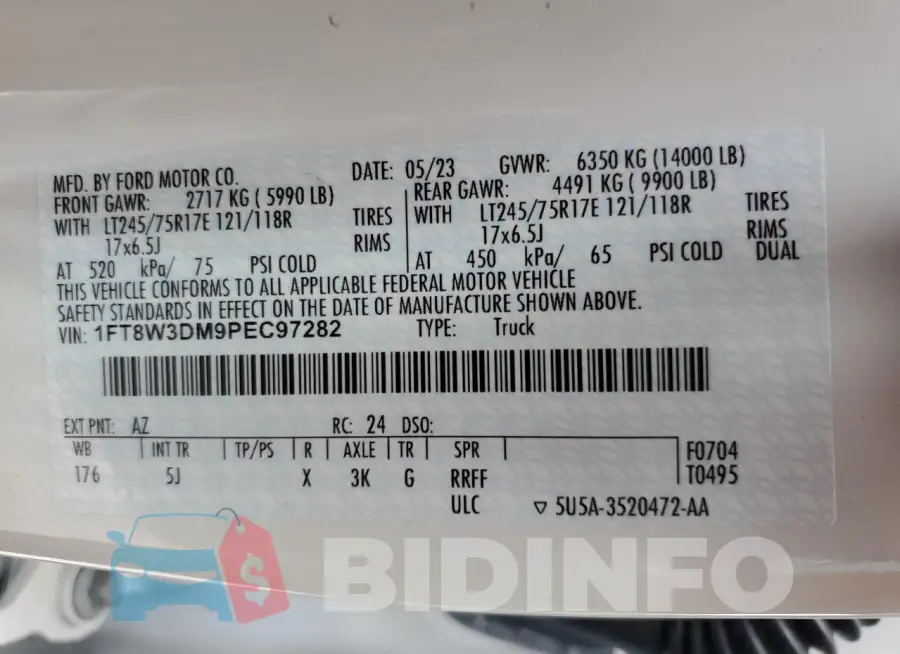 1FT8W3DM9PEC97282 Photo# 12