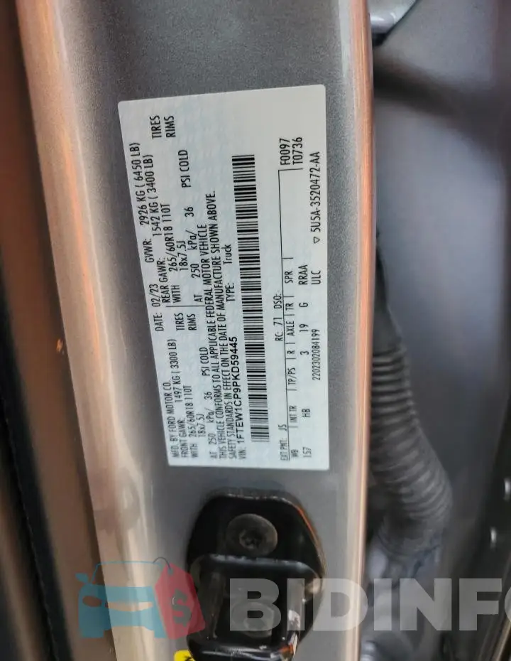 1FTEW1CP9PKD59445 Photo# 12