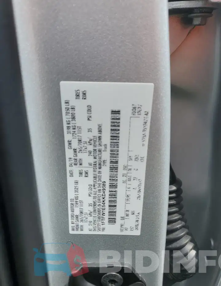 1FTFW1E54KKD49589 Photo# 12