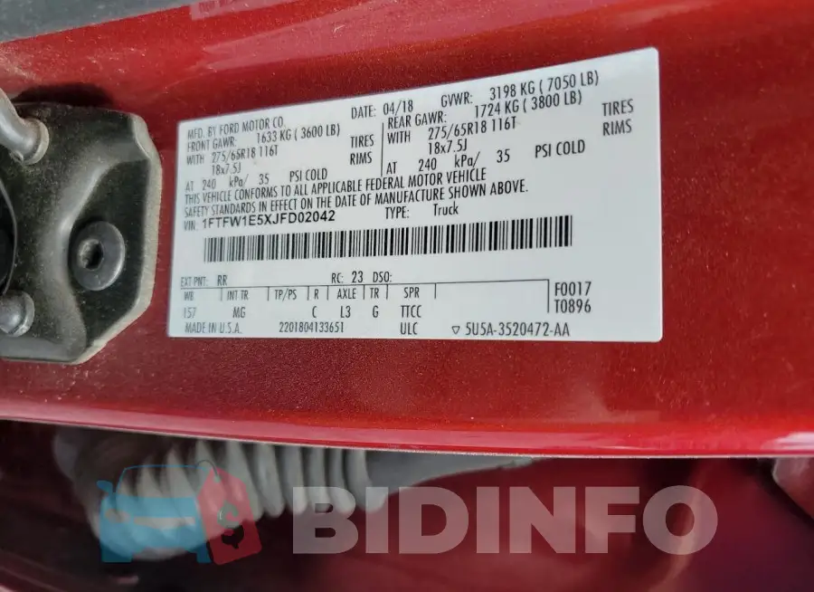 1FTFW1E5XJFD02042 Photo# 12