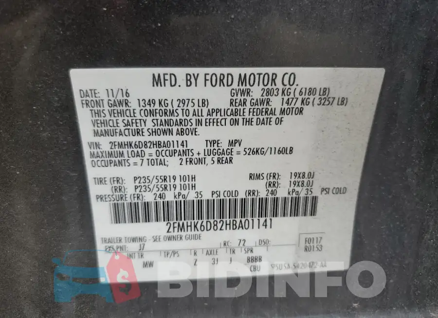 2FMHK6D82HBA01141 Photo# 13