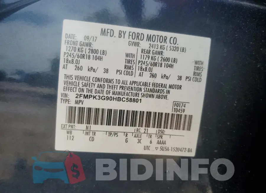 2FMPK3G90HBC58801 Photo# 14