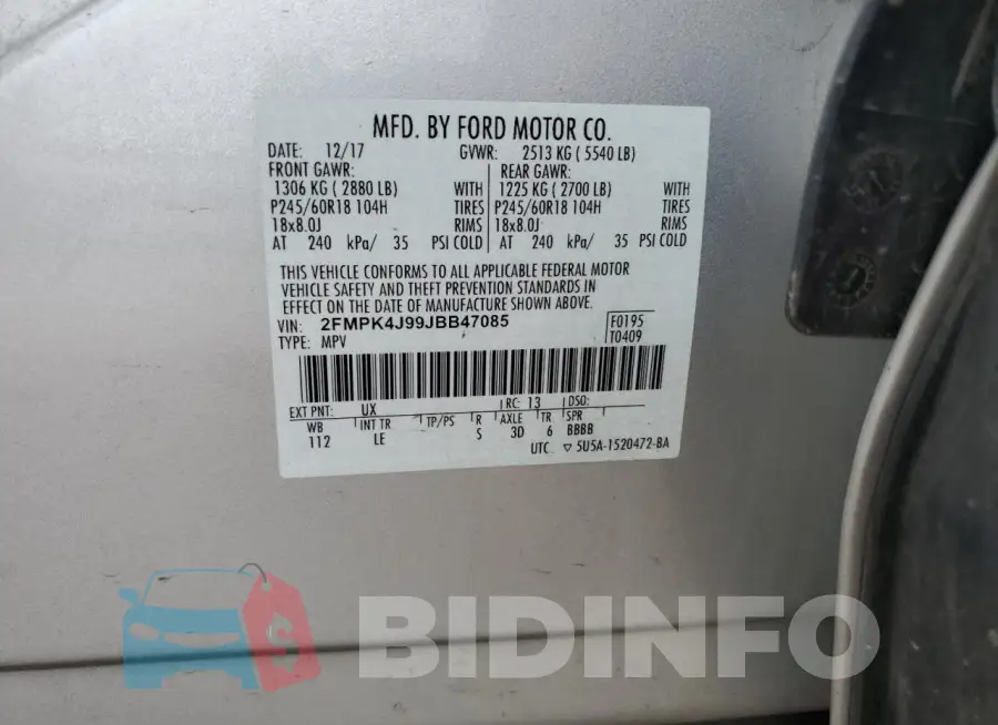 2FMPK4J99JBB47085 Photo# 13