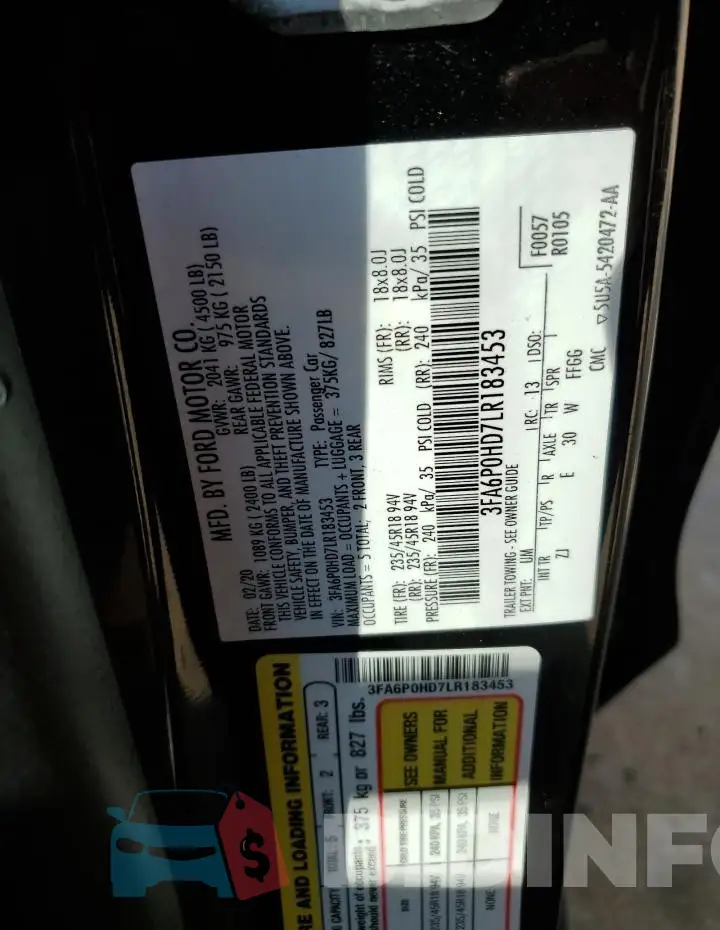3FA6P0HD7LR183453 Photo# 12