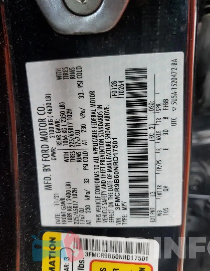 3FMCR9B60NRD17501 Photo# 13