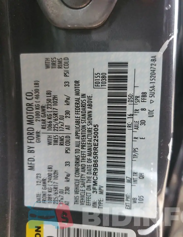 3FMCR9B65RRE25005 Photo# 13