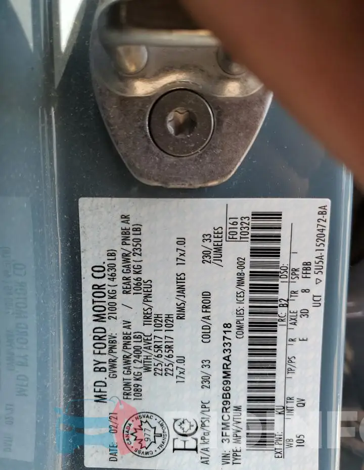 3FMCR9B69MRA33718 Photo# 12