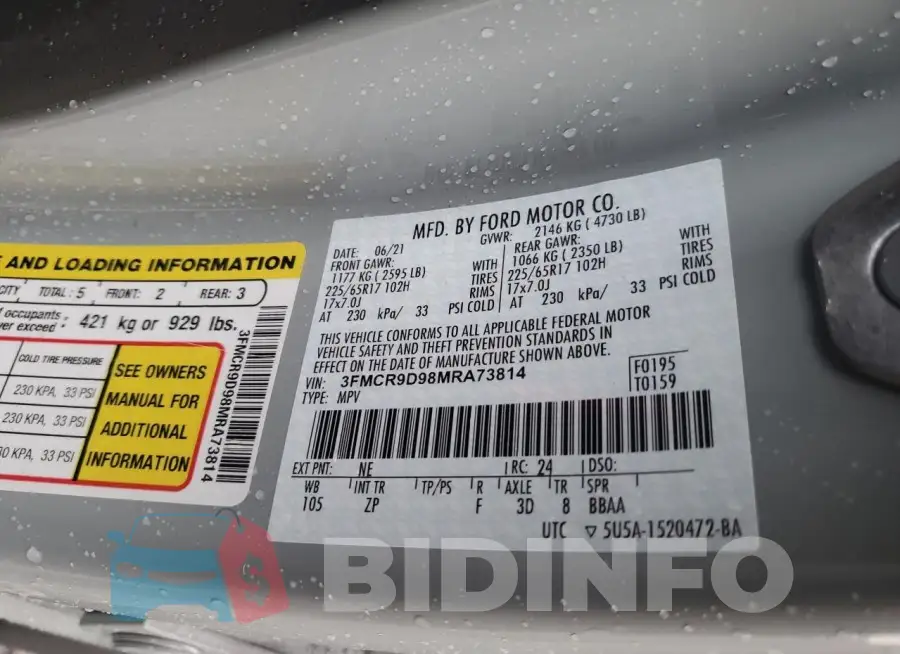 3FMCR9D98MRA73814 Photo# 13