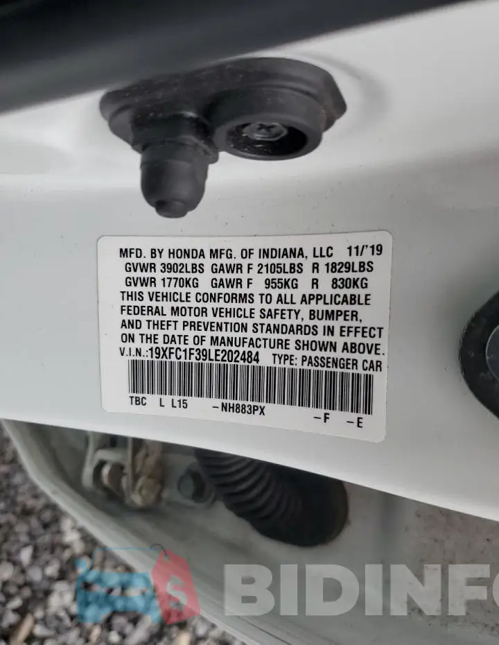 19XFC1F39LE202484 Photo# 12