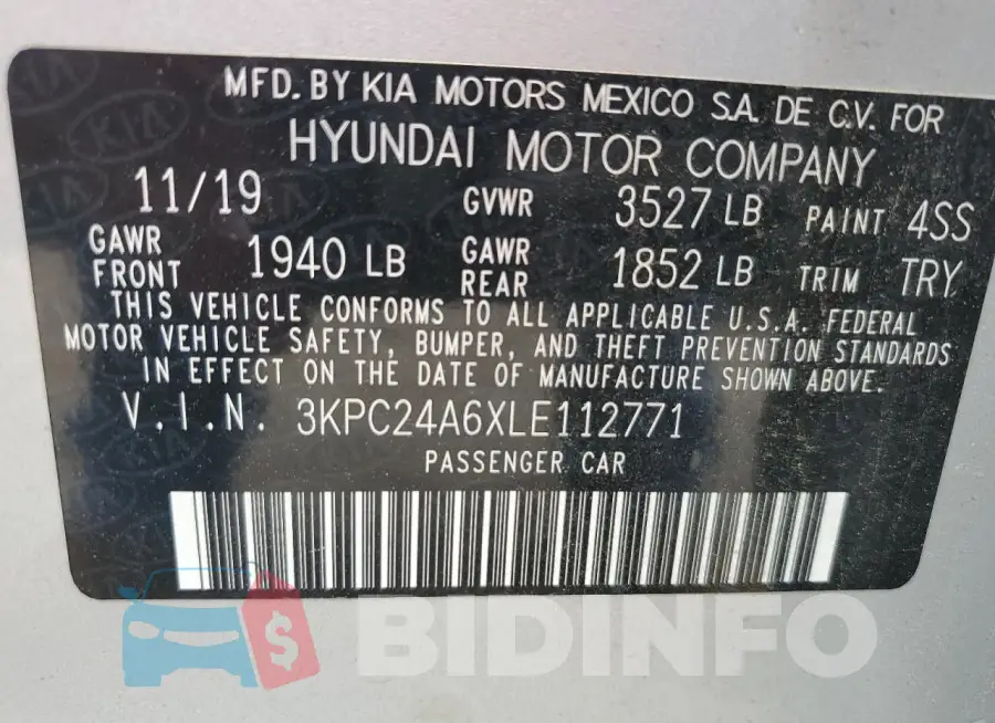 3KPC24A6XLE112771 Photo# 12