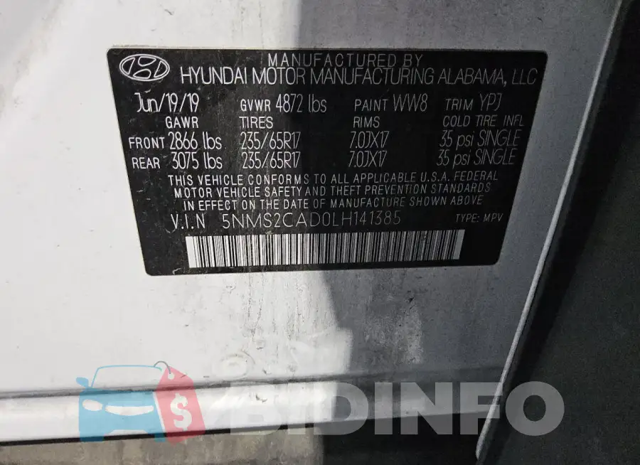 5NMS2CAD0LH141385 Photo# 13